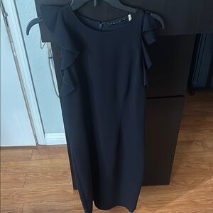 Elegant Black Ruffle Sleeve Dress